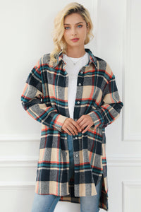 Apricot Mid Length Classic Plaid Shacket