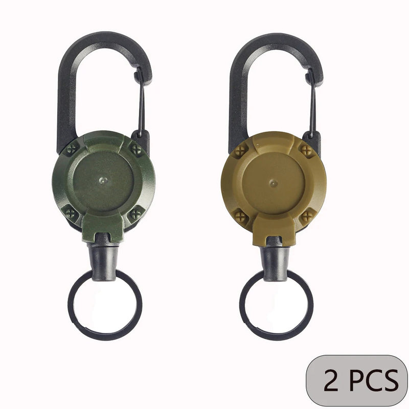 1/2/4/8pcs Extendable Retractable Holders Keychain Badge Reels Heavy Duty Clip With Carabiner Key Chain For Men Outdoor Bags