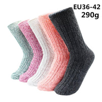 5 Pairs Winter Warmer Women Thicken Thermal Wool Cashmere Snow Socks Fashion Casual Euramerican National Wool Socks for Women