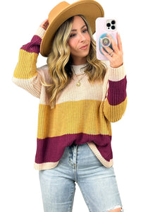 Multicolor Colorblock Striped Sweater