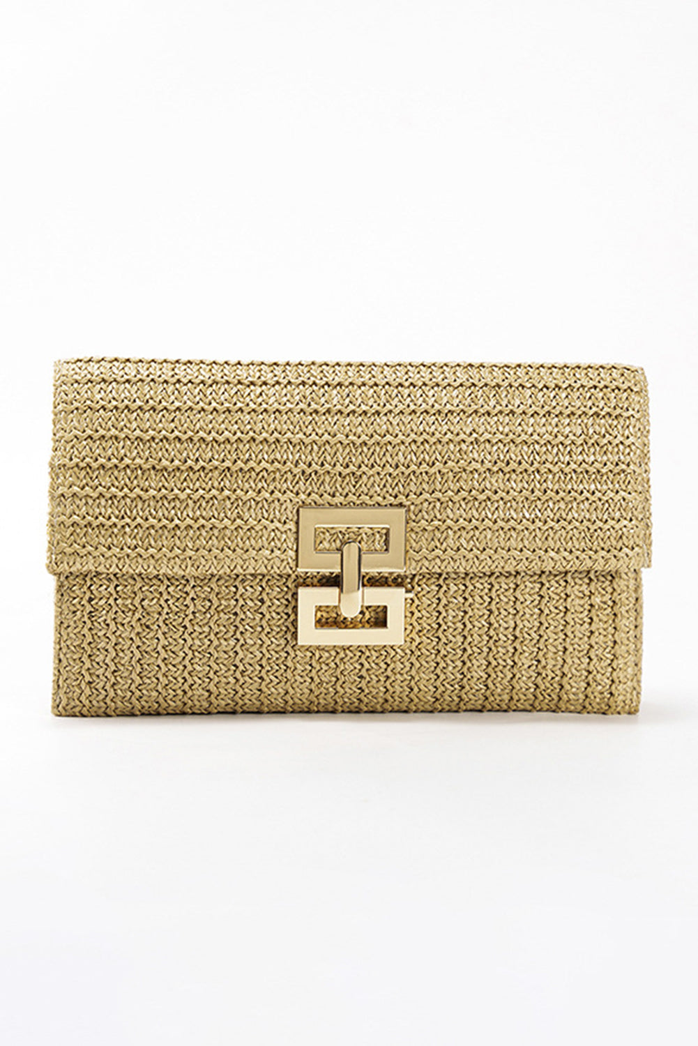 Multicolour Woven Metal Clasp Flap Handbag