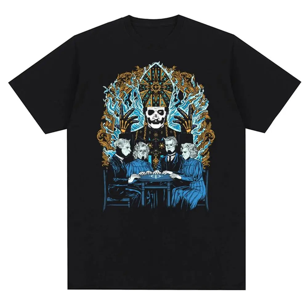 New Ghost Rock Band Graphic Print T Shirt Men Women Fashion Casual Rock Streetwear Short Sleeve Plus Size T Shirt Unisex