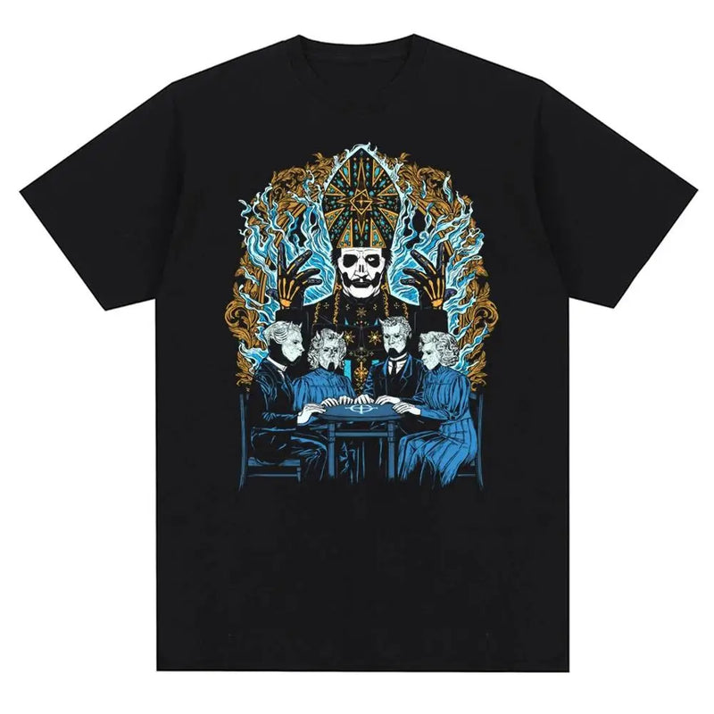 New Ghost Rock Band Graphic Print T Shirt Men Women Fashion Casual Rock Streetwear Short Sleeve Plus Size T Shirt Unisex