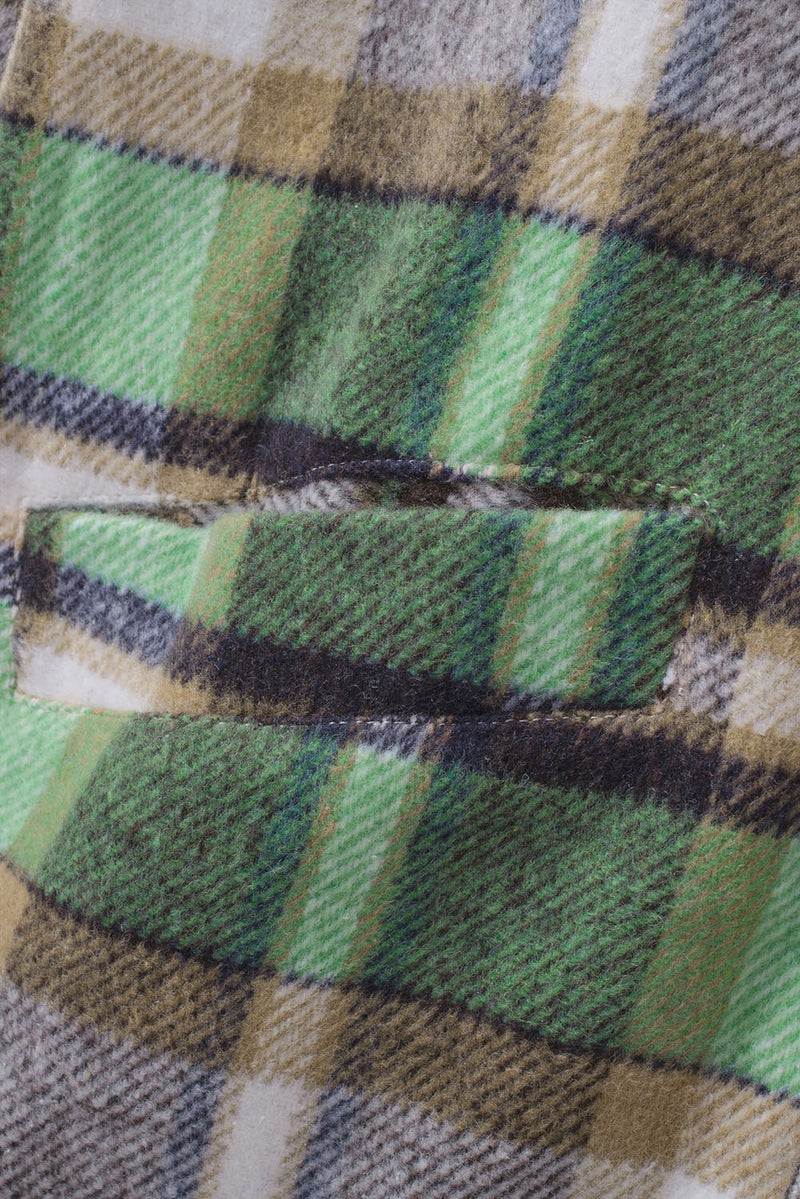 Green Plaid Shacket with Pocket