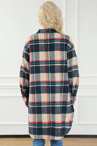 Apricot Mid Length Classic Plaid Shacket