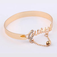 Women's Metal Bracelet Letter Alloy Band Crystal Pendant Hot Selling Jewelry Fashion Jewelry