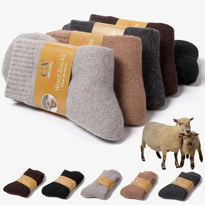 1 Pairs Winter Warm Women Socks Merino Wool Men Super Thicker Solid  Against Cold Thermal Plush Thick Snow Terry Socks