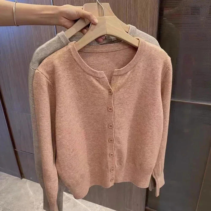 Fashion Women's Thin Fleece Knit Loose Short Cashmere Sweater Round Neck Warm Korean  Casual Female Sweater Top Cloting