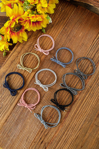 Pink 10pcs Bow Knot Hair Tie