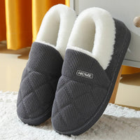 Evshine Women Fur Plush Slippers Men Winter Furry Fashion Warm Ankles Plush Cozy Slides For Home Indoor Soft Sole Cotton Shoes