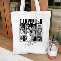 Vintage Sabrina Carpenter 2024 Tour tote bag Women's concert fashion portable shoulder bag Sabrina Carpenter fan Gift tote bag