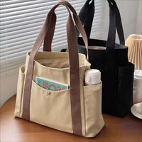 Large Capacity Canvas Tote Bags for Work Commuting Carrying Bag College Style Student Outfit Book Shoulder Bag Bolsos Para Mujer