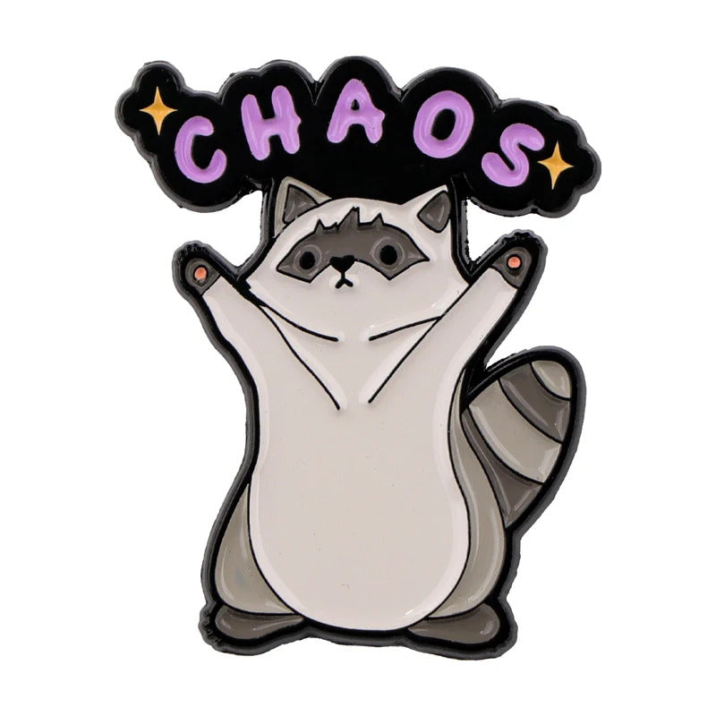 Cute Raccoon Enamel Pins Funny Quotes Brooches For Women Lapel Pins Badge on Backpack Costume Accessories Animal Jewelry Gifts