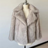 New Street Style Long Plush Coat Women With Thick Warm Cold Autumn Winter Faux Fur Coat High-Quality Fluffy Dyed Fox Fur Jacket