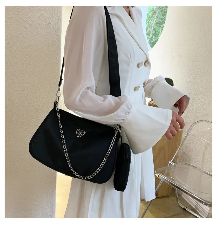 New Simple Small Crossbody Female Armpit Bags Solid Color Shoulder Bags Casual Bags Slanting Women's Bags Mother's Bags