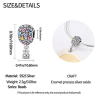 Fit Pandora Original Bracelets 925 Sterling Silver House Astronaut Puzzle Colorful Hot Air Balloon Charms Beads DIY Jewelry