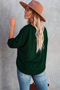 Green Lucky Clover Graphic Print Long Sleeve Top