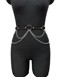 ﻿ Women Sexy Leather Harness Belt Waist Chain Harness Fashion Waistband Accessory Leisure Punk Gothic Clothing Jewelry Belt