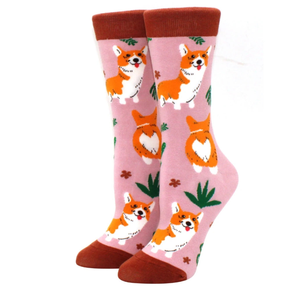 1 Pair Kawaii Women Socks Happy Funny Socks Fruit Harajuku Candy Colors Mid Socks Casual Crew Socks Women Size 35-42 Short Socks