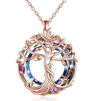 Exquisite Tree Of Life Necklaces Celtic Family Tree Necklace With Circle Crystal Jewelry Gifts For Women Girls Mom Birthday