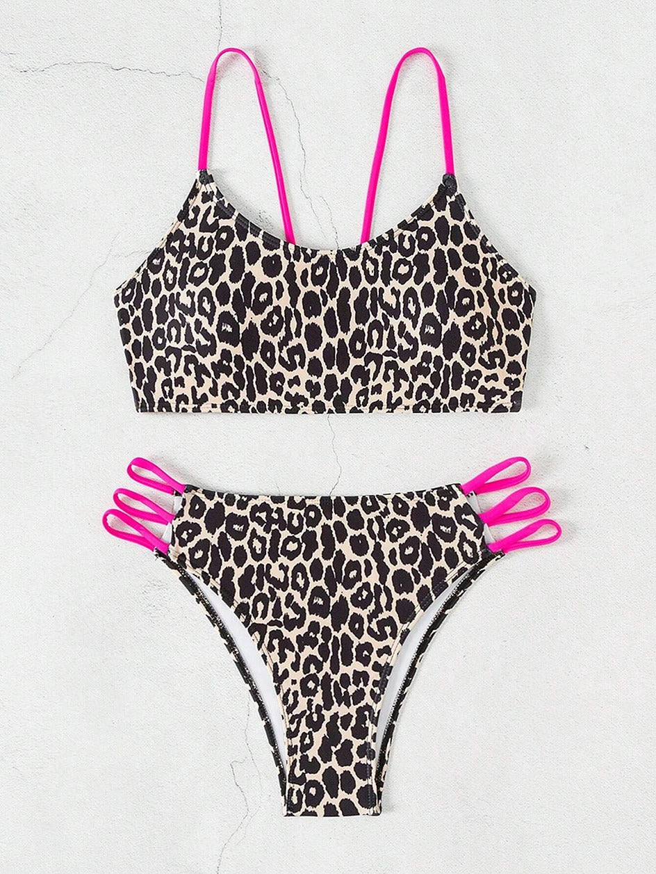 Sexy Leopard Micro Bikini 2025 Women Swimsuit Female Swimwear High Waist Bikinis Sets Brazilian Bandeau Beach Wear Bathing Suit