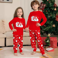 New 2024 Snowflake Bear Christmas family dress printed home dress pajamas 2 sets &3-24 months boy baby girl baby jumpsuit