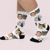 fashion custom face socks 3d printing custom text plus photos trend personality long socks the best gift for family and friends