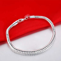 925 Sterling Silver Rose Flowe Bracelet Nice Snake Chain High Quality For Women Men Fashion Jewelry Wedding Engagement Party