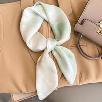 Flower Silk Square Scarf Women Satin Shawl Wrap Hijab Female Hair Band Wrist Luxury Headkerchief 70*70cm Echarpe 2024 Bandana