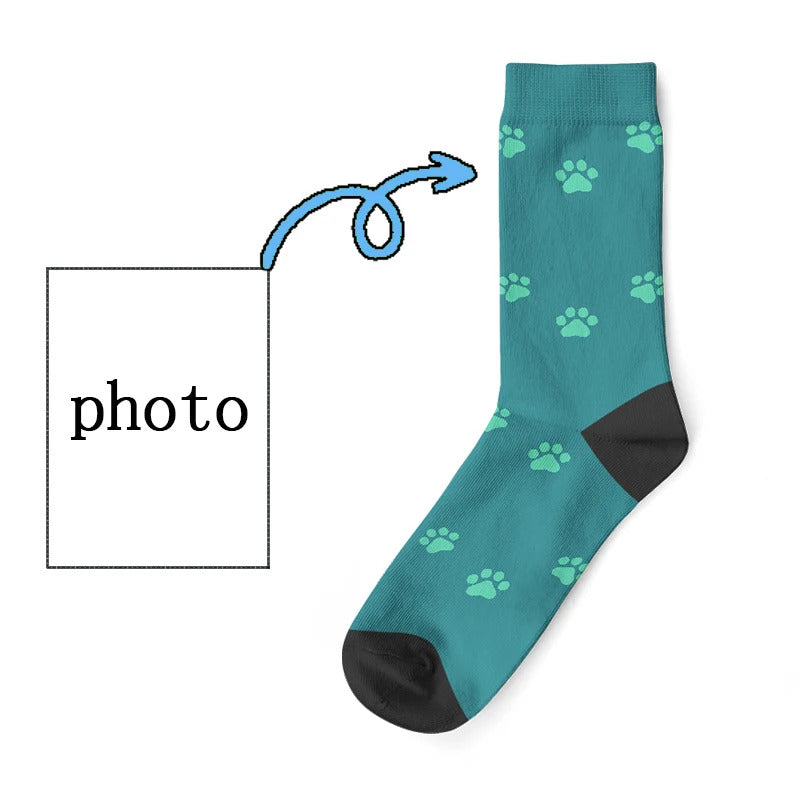 Custom Socks Cat 3D Print Men/Women Socks Casual Funny Novelty DIY Personalized Photo Logo Pet Long socks Gifts