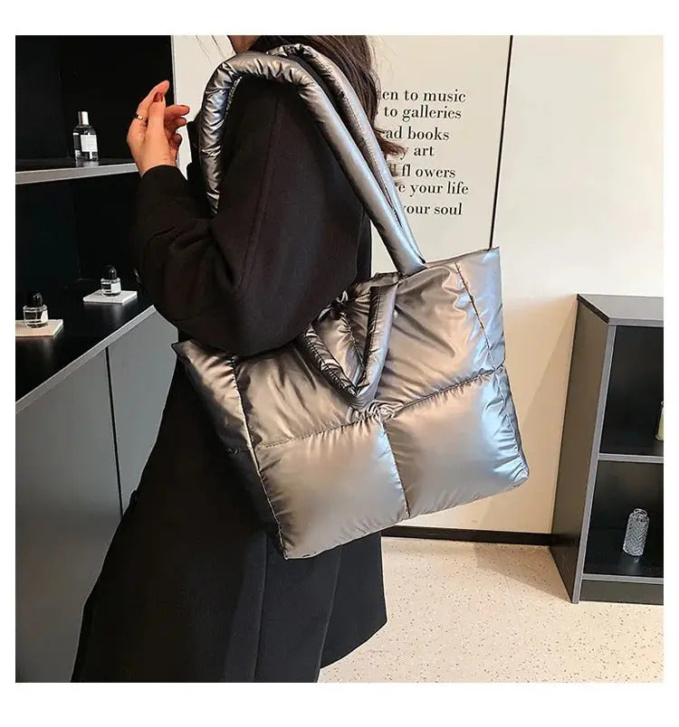 Handbag Female Large-capacity Bag Female New Tide Fashion Shoulder Bag Fall And Winter Cotton Bag Hundred Tote Bag