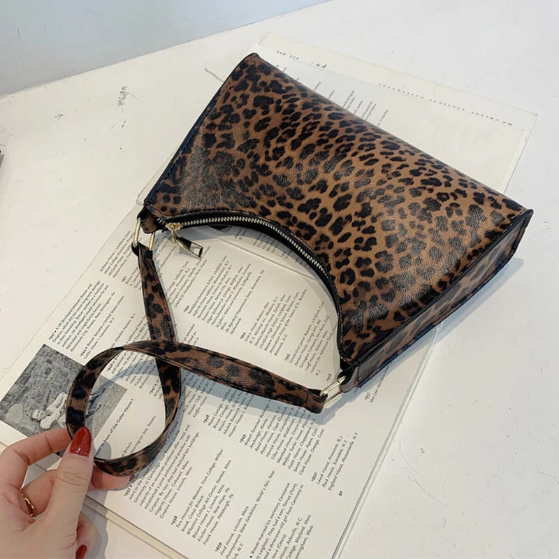 Summer New Shoulder Bags for Women High Quality Zebra Underarm Handbags PU Leather Leopard Armpit Purse Bag