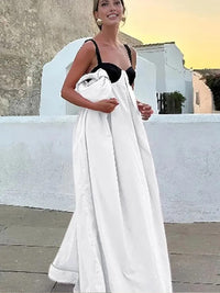 Fashion High Waist Patchwork Loose Sling Robes Women Backless Sleeveless Maxi Dress Fashion Casual Vacation Party Long Dresses