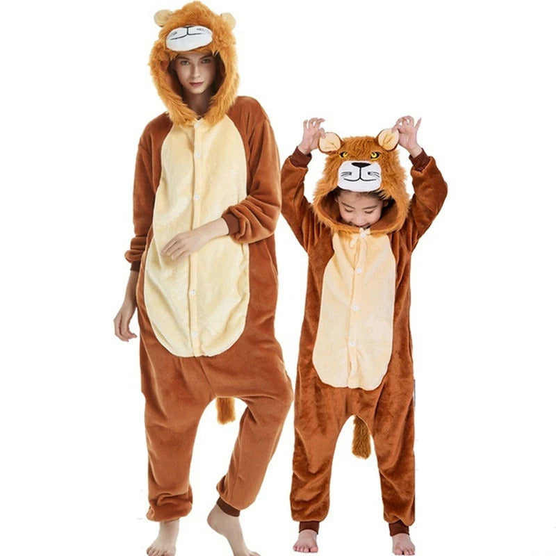 Kigurumi Fox Deer Onesies Cartoon Pajamas For Adults Women Men Animal Pyjamas Homewear Halloween Christmas Cosplay Party Costume