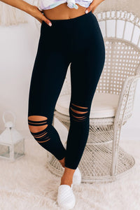 Rose Red Cut-out Skinny High Waist Leggings