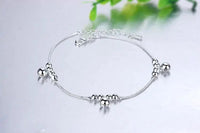 100% 925 Sterling Silver Snake Chain Pearls Anklets For Women Fashion Silver 925 Jewelry Wholesale DA387