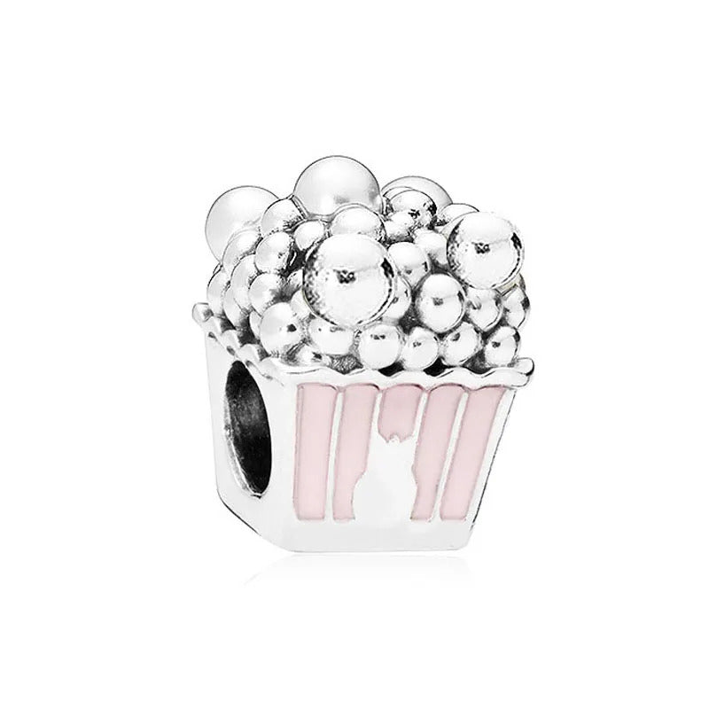 2024 New Sping Pink Bag Pany Flower Caterpillar Diy 925 Sterling Silver Bead Fit Bracelet Bangle Jewerlry Accessories