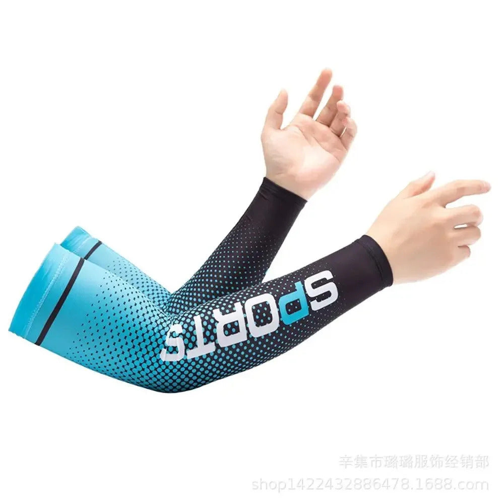 2023 Summer New Sunscreen Ice Silk Sleeve UV Sun Protection Cooling Anti-Slip Arm Sleeves Men Women Outdoor Sport Cycling Sleeve