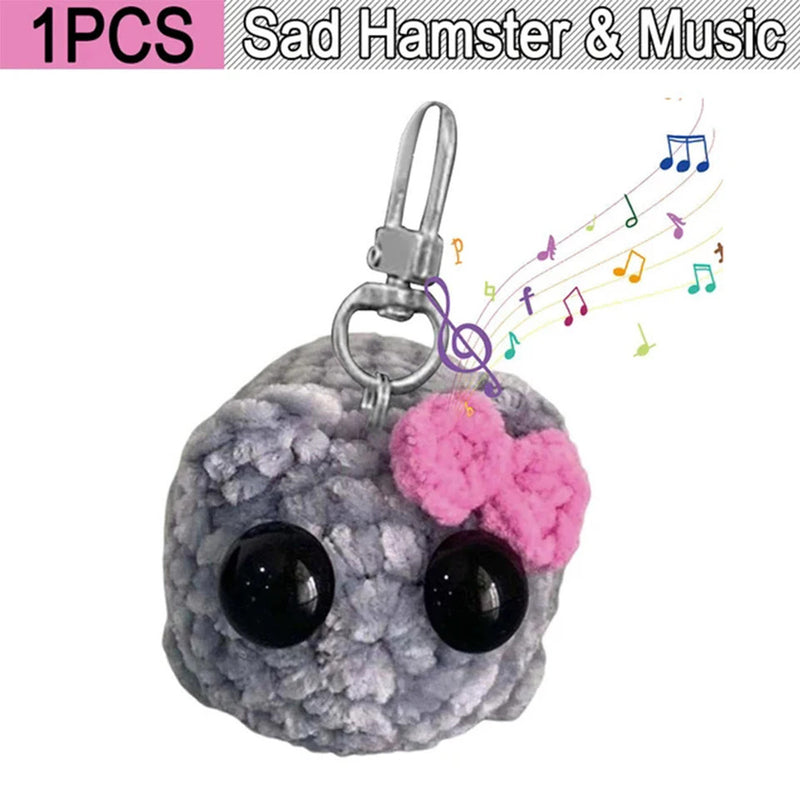 ZAKOL Sad Hamster Violin Song Plush Keychain Bag Charm Funny Cute 2024 Key Ring Accessories Gift for Girlfriend