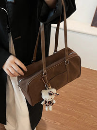 Casual Large Capaci Suede Bag Women 2024 New Autumn and Winter Retro Brown Commuter Shoulder Bag Pillow Bag