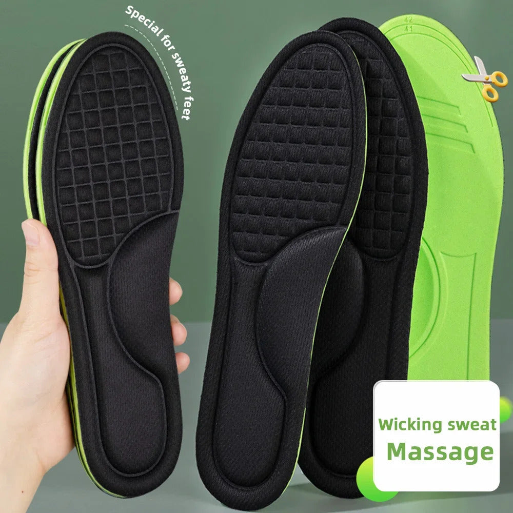 Soft Massage Insoles Memory Foam Orthopedic Insoles for Men Women Antibacterial Deodorant Absorb-Sweat Sports Shoes Insole Pads