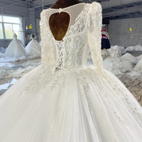 Gorgeous Wedding Dress Wedding Organza Ball Gown Square Collar Wedding Suits For Women Beading Crystal MN97 Vestido De Novia