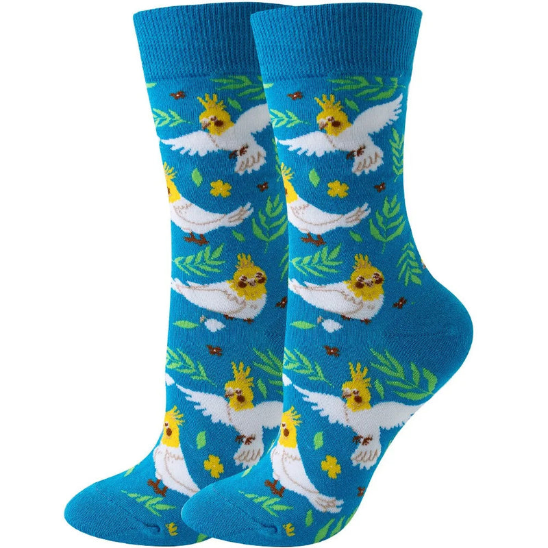 New Fashion Colorful Funny Happy Casual Women Socks Dress Harajuku Cute Animal Cartoon Men's Socks