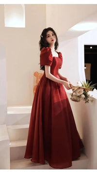 Evening Prom Dresses for Women Square Collar Puff Sleeve Organza Casual Summer Dress 2023 Elegant Formal Birthday Party vestidos