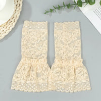 1Pair Detachable Fake Sleeves Spring Autumn Wild Sweater Decorative Sleeves Lace Ruffles Elbow Sleeve Cuff Universal Fake Cuff