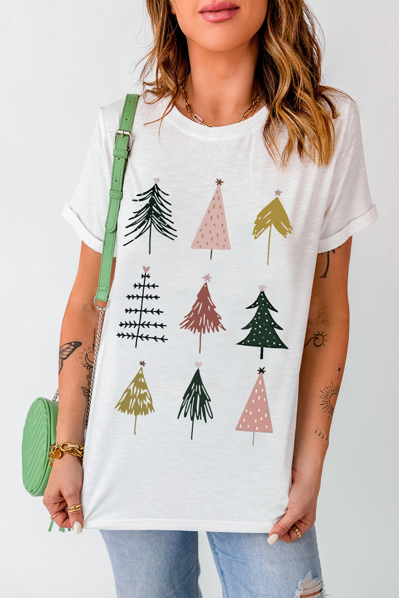 White Christmas Tree Graphic Tee