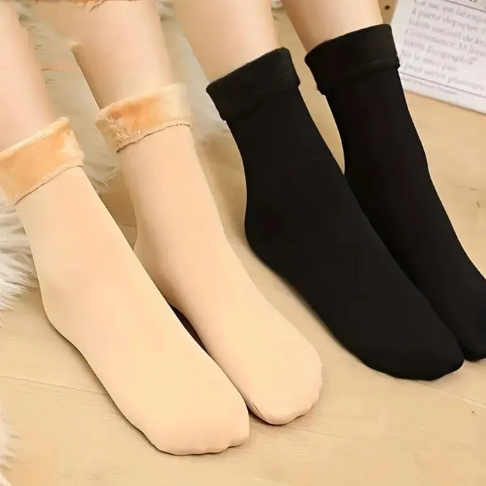 1 Pairs Women's Winter Thick Insulation Short Cashmere Socks Nylon Snow Velvet Boot Solid Color High-quality Women's Floor Socks