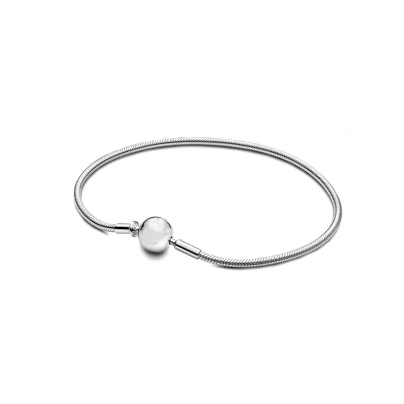 2024 New European Flat Bracelet Suitable for Thin Clip Exquisite Silver Jewelry Women's Gift