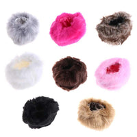 1 pair Women Fashion Winter Warm Faux Fur Elastic Wrist Slap On Cuffs Ladies Solid Color Arm Warmer Plush Wrist Protector