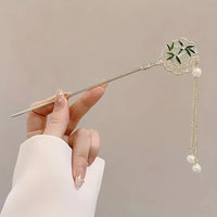 Elegant Chinese Style Hair Clip Tassel Hair Stick Traditional Floral Design Hairstyle Accessory Women Jewelry Hairpin Hairneedle